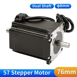 Nema23 76mm 57 Stepper Motor Single/Dual Shaft 8mm 57HS76 4A 2.0N.m 57BYGH 4 Lead for 3D Printer CNC Router Laser Engraver Motor