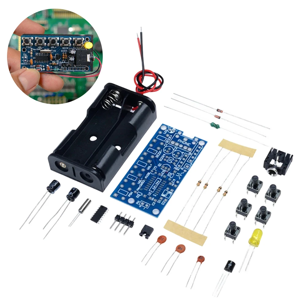 Wireless Stereo FM Radio Receiver Module PCB FM DIY Electronic Kits 76MHz-108MHz Wireless FM Radio Kit