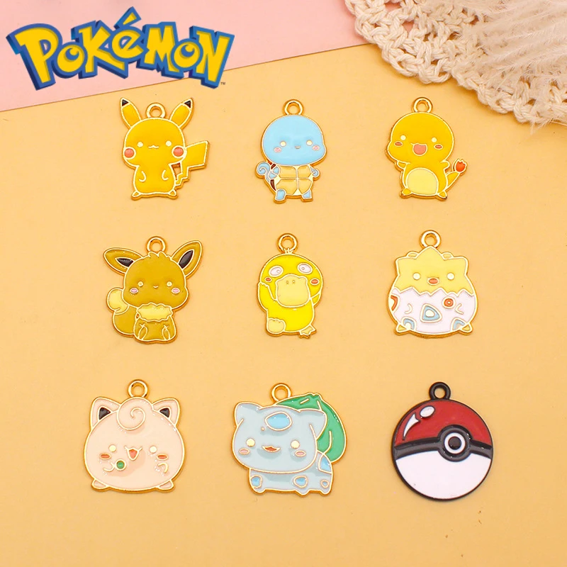 

Pokemon Cute Pikachu Eevee Charmander Poke Ball Anime Alloy Pendant DIY Earrings Accessories Children's Toys Birthday Gifts