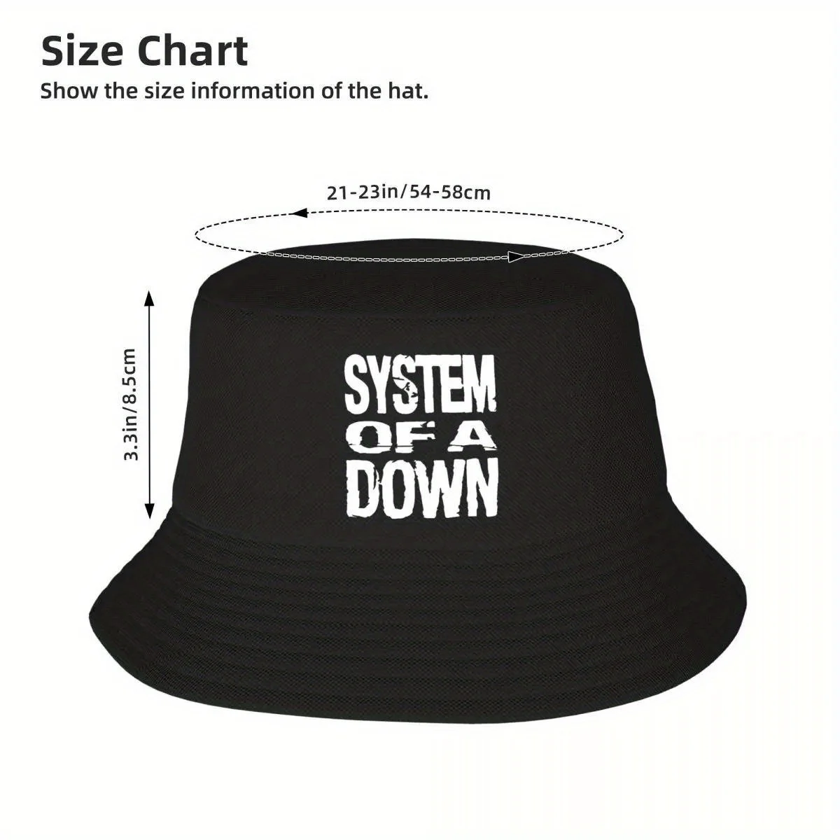 Sistema unisex de un sombrero Bob de plumón, mercancía, sombreros de viaje, SOAD, banda de metal pesado, sombrero de cubo, gorras de pesca para exteriores