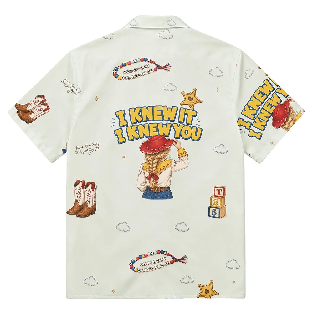 I Knew It, I Knew You Story 5 TS Shirt Men Women Button-up Chemise Short Sleeve Summer Loose Tops Graphic Merch Shirts Unisex