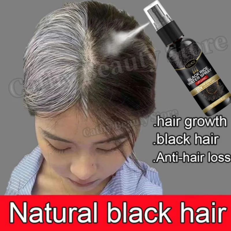 Tampa do soro do tratamento do cabelo para homens e mulheres, pulverizador cinzento e branco do reparo do cabelo, cabelo anti perda nutre produtos, cor natural