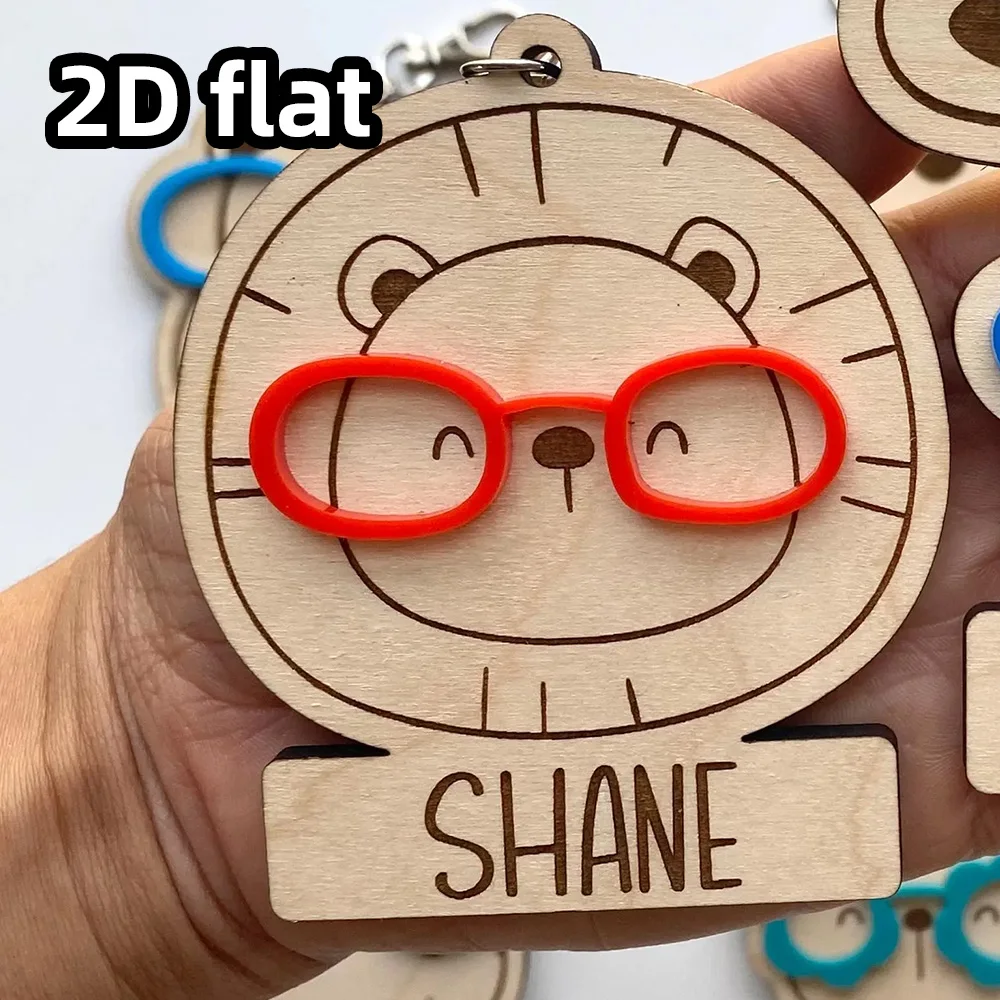 علامة حقيبة الحيوانات الخشبية عنصر واحد، سلسلة مفاتيح اسم شخصي، علامة حقيبة الحفاضات، علامة صندوق الغداء، هدية حقيبة الظهر المدرسية