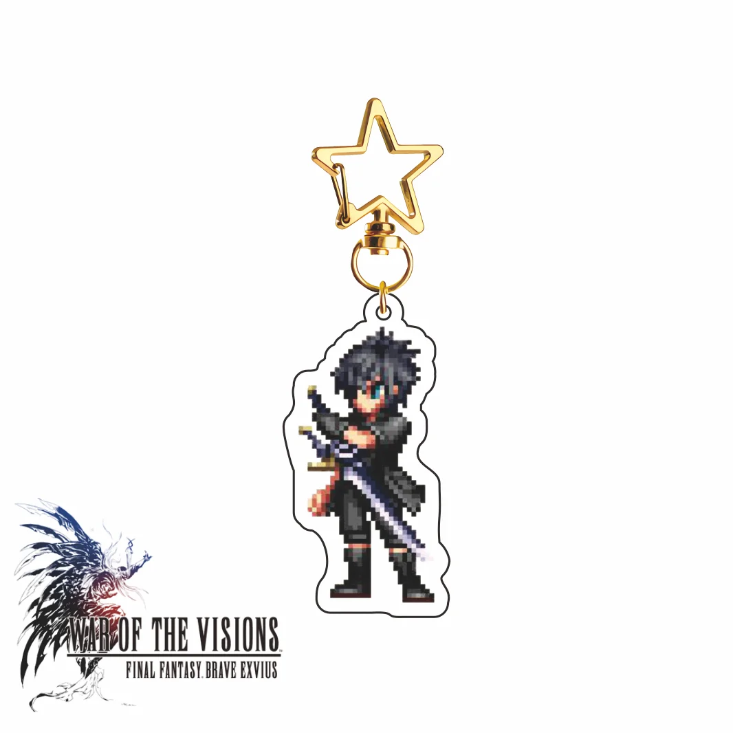 WotV Final Fantasy Brave Exvius Series 2026 New Arrival Acrylic Keychain Pixel‑Style Game Character Star‑Clasp Pendant Keychain