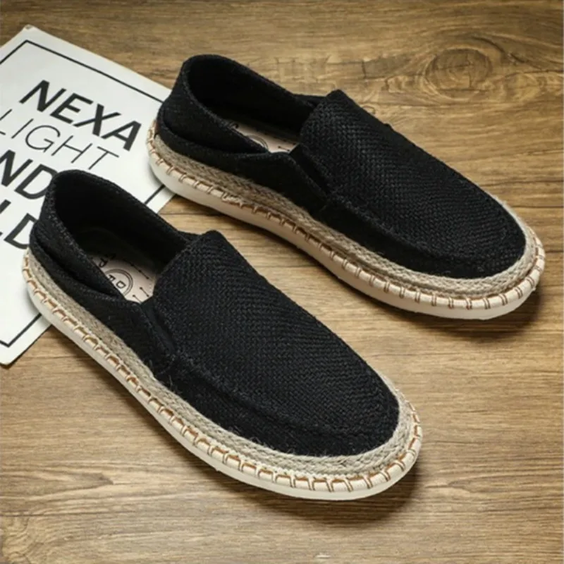 

Летняя повседневная мужская обувь, удобные легкие лоферы для шитья льна, мужские эспадрильи, мужские туфли без шнуровки на плоской подошве, Zapatos De Hombre