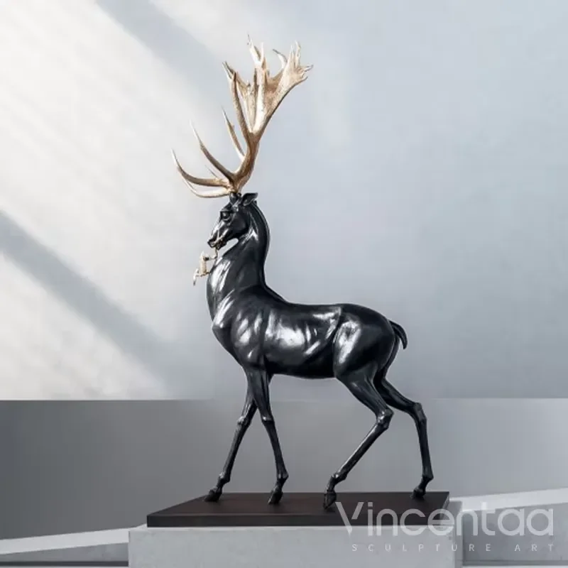 Vincentaa Home Furnishing Hotel Interior Decoration High Quality Deer Fiberglass Sculpture Hotel Lobby Sculpture