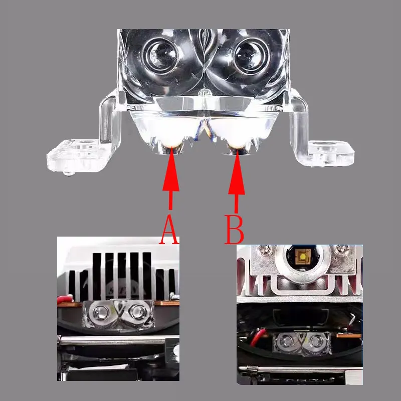 جديد NHK عدسة LED مباشرة كوب مزدوج ثنائي جهاز عرض (بروجكتور) ليد 3.0 بوصة 50 واط 55 واط 6000 كيلو جودة عالية مصباح ليد كشافات
