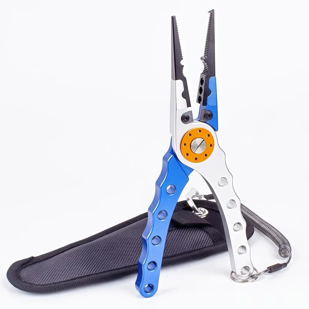 Factory Direct Sale Outdoor Fishing Lure Pliers Set Fish Hook Remover Braided Line Cutter with Anti-lost Wire Rope