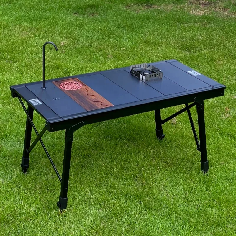 

Camping IGT Table IGT 3 Unit Aluminum Alloy Table Portable Folding Detachable BBQ igt Multi-functional Extensible Picnic Table