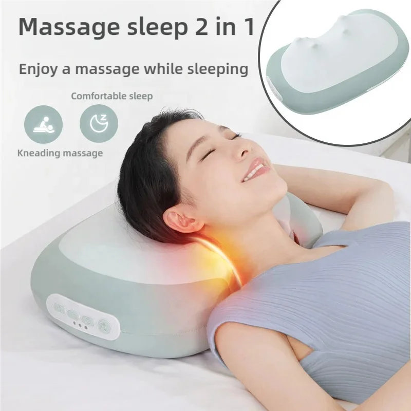 Smart Library Electronic 3D Kneading Deep Tissue Massage Pillow Cervical Neck Support Massage Pillow For Muscle Pain Relief