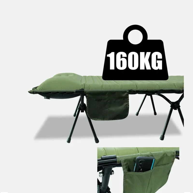 2024 Aluminium Matras Eenvoudig Opblaasbaar Bed Voet Stand Lunch En Slaap Bed Afneembare Opvouwbare Opblaasbare Outdoor Camping