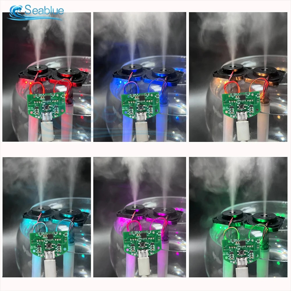 TYPE-C USB Mini humidificador de luces coloridas, Kits DIY, generador de niebla y placa de circuito del controlador, nebulizador, película de atomización, hoja de atomizador