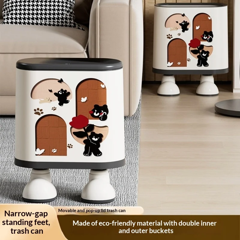 

Мусорное ведро с крышкой большой вместимости, узкое, компактное, в стиле ретро-люкс, для кухни, ванной и гостиной