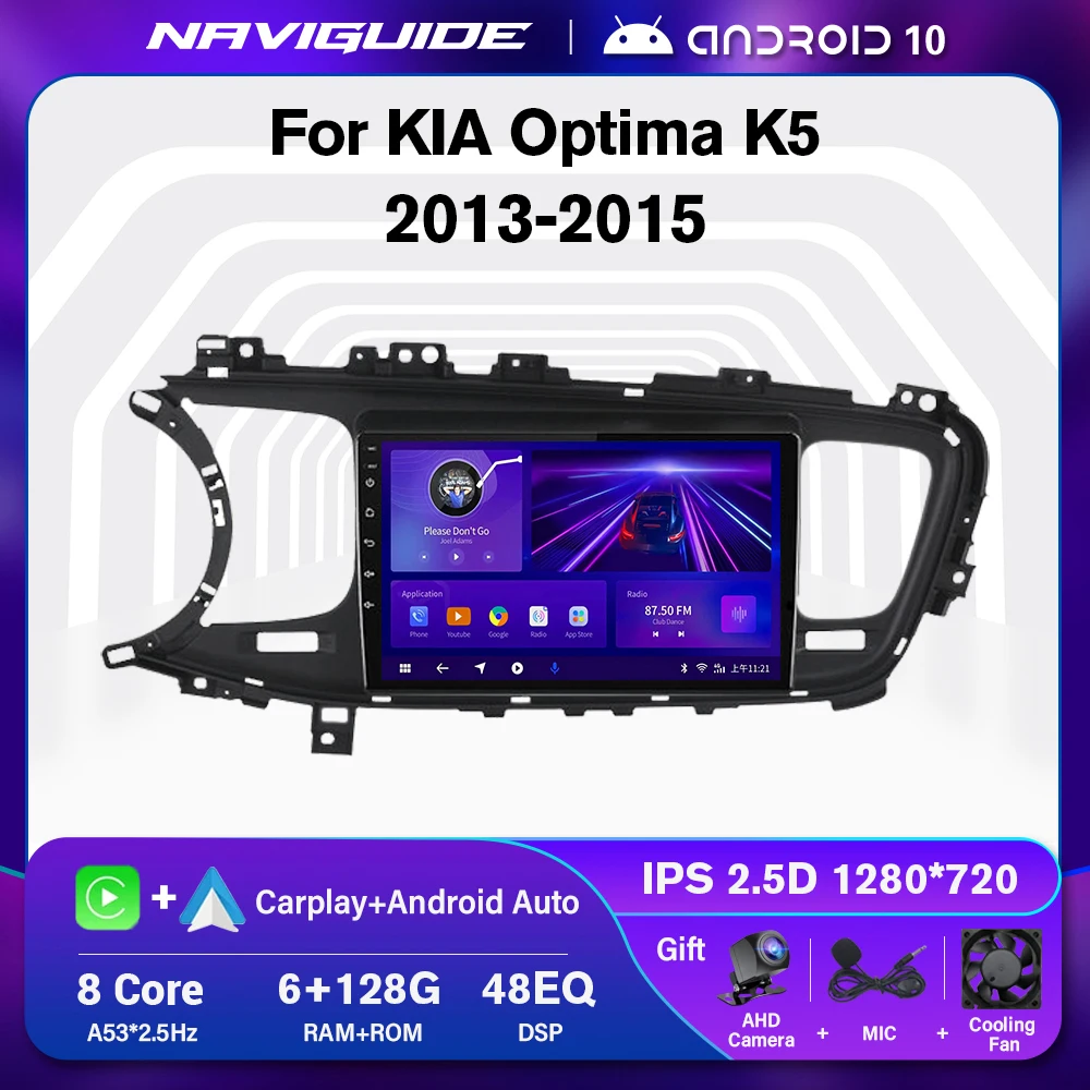 

NAVIGUIDE P1 6+128G Car Radio For KIA Optima K5 2013-2015 Car Stereo Multimedia Player Carplay Head Unit DSP NO 2din 2 Din DVD