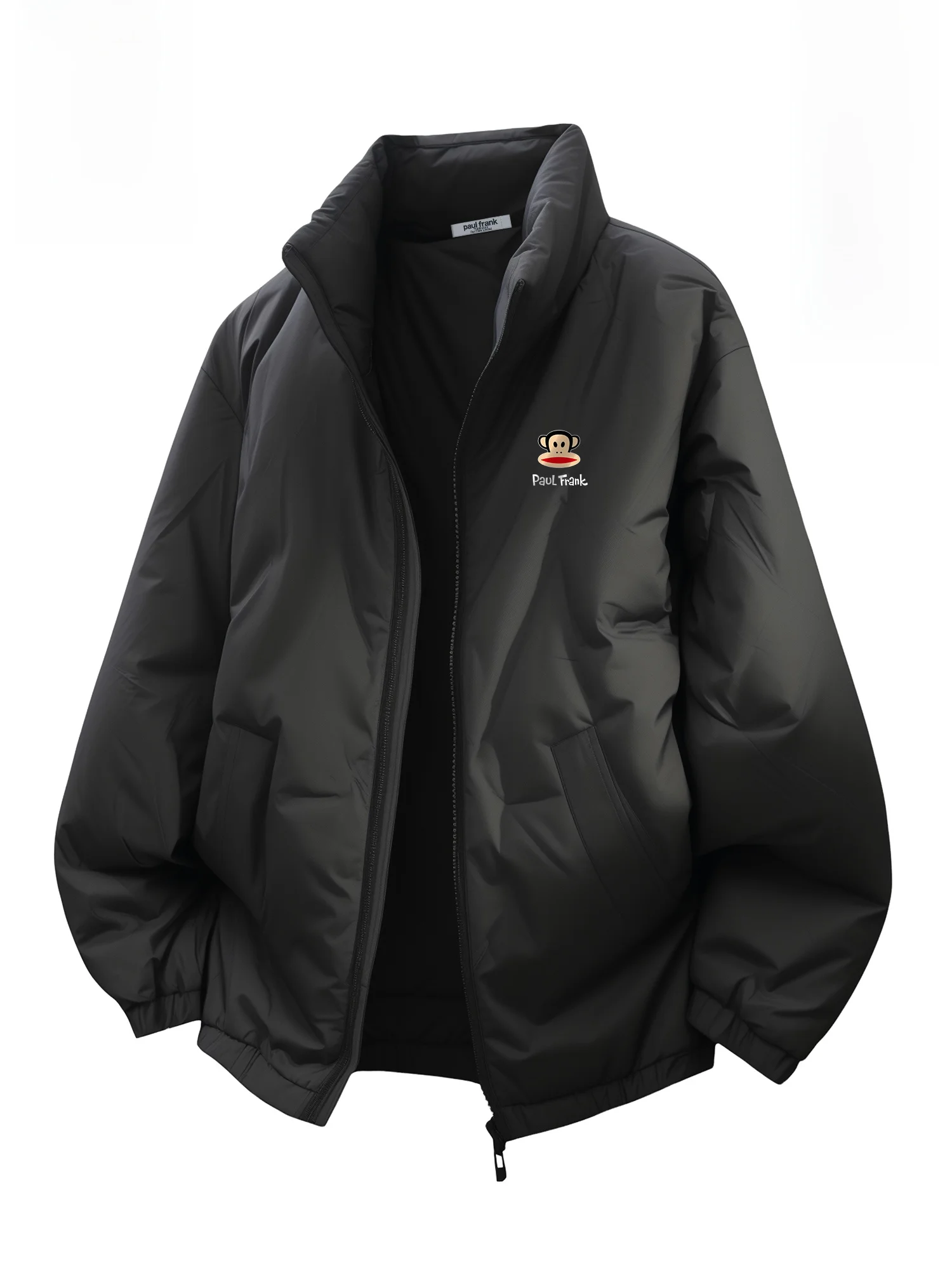 

Мужская зимняя теплая повседневная куртка Paul Frank из утолщенного хлопка с капюшоном, на молнии, с длинными рукавами, из полиэфирного волокна, с принтом животных.