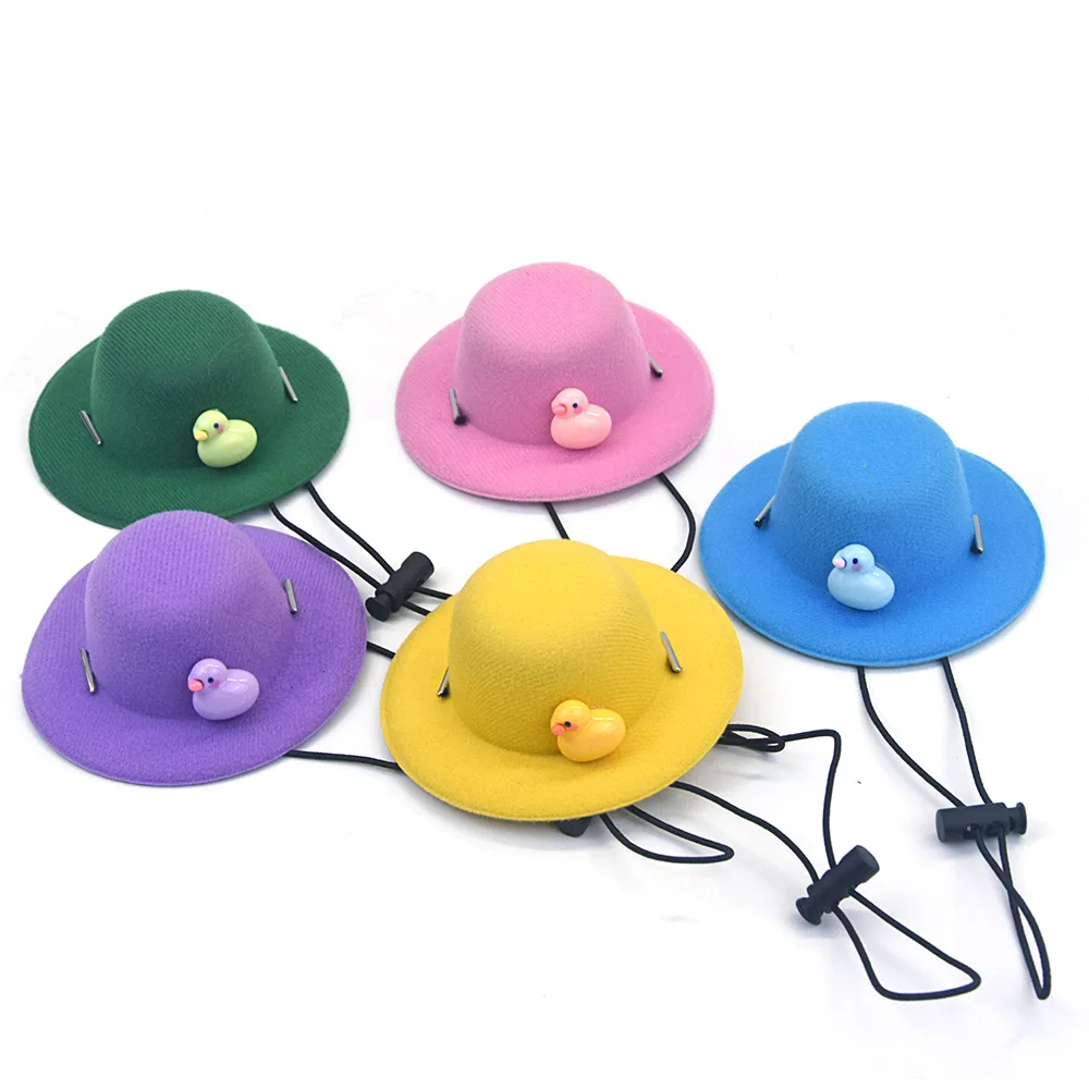 Adjustable Pet Dog Caps Small Puppy Pets Ducklings Solid Color Cap Dog Visor Hat Outdoor Accessories Sun Bonnet Cap Travelhelmet