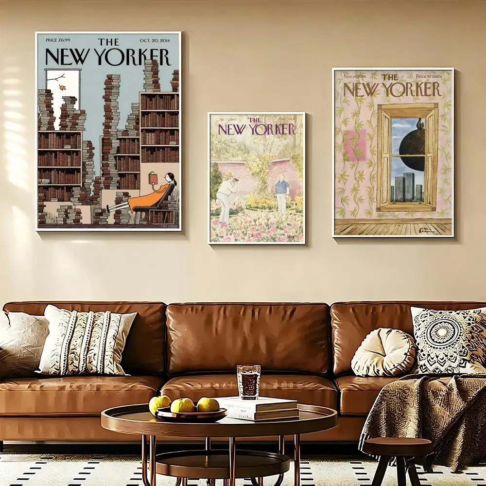 Media T-THE N-NEW Y-YORKER Poster Self-adhesive Paper Print Home Living Room Bedroom Entrance Bar Cafe Art