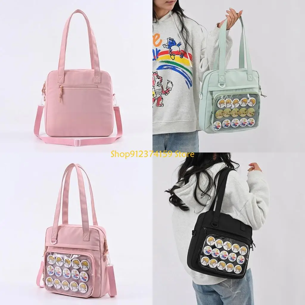 

G5AE Harajuku Сумки на плечо для женщин и девочек JK Сумка Сумки Прозрачная сумка через плечо Windo