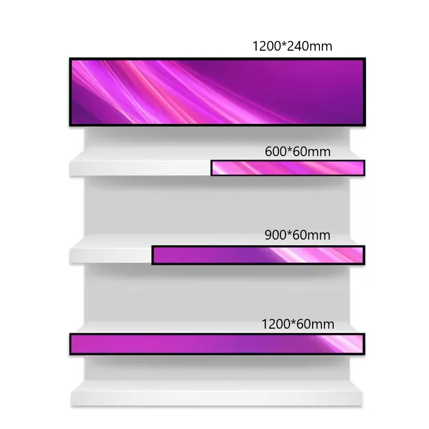 HD Editable Clothing Shoe Store Shelf Content Video Advertising Display Screen P1.5 LED Supermarket Shelf Screen