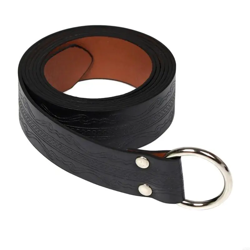 Medieval Embossed PU Leathers Belt Vintage Knight Belt for Women