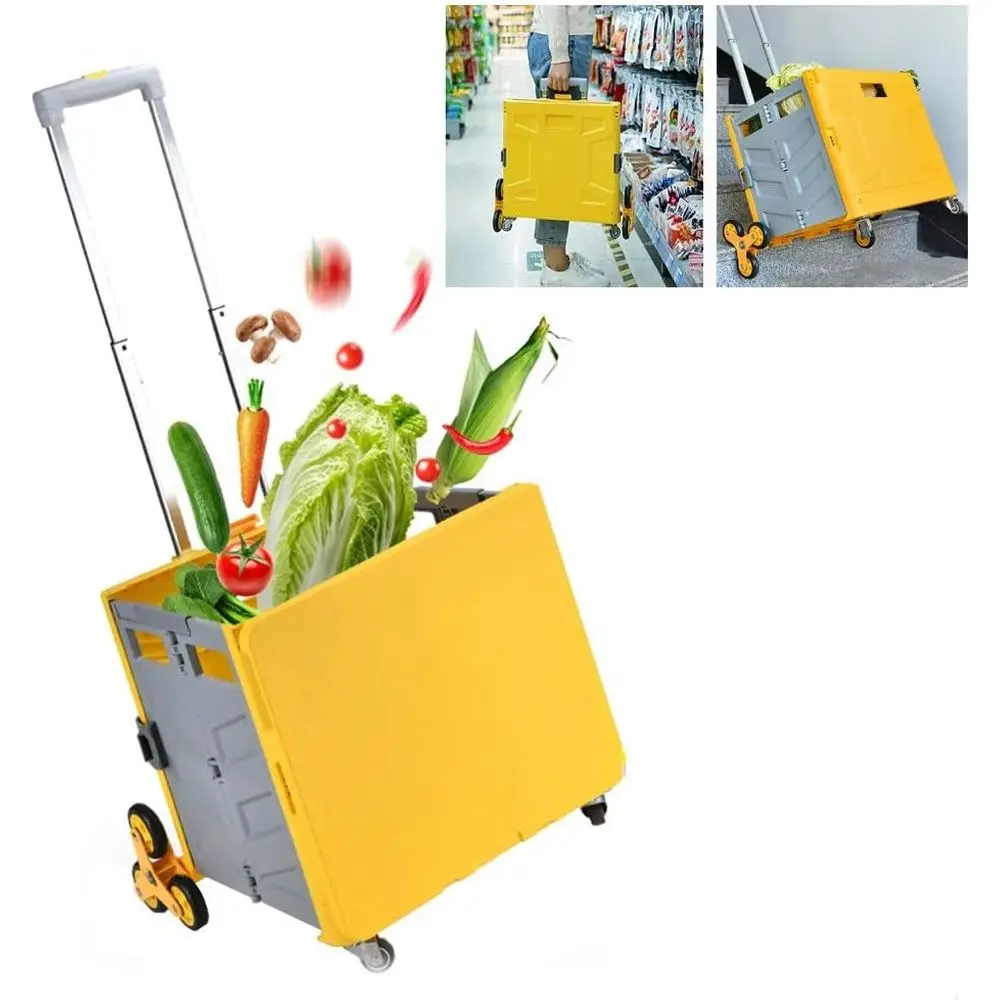 

Складная тележка-трансформер объемом 50 л, идеальна для покупок, хранения в внедорожнике, использования как чемодан-тележка и для кемпинга, с дизайном, удобным для подъема по лестнице