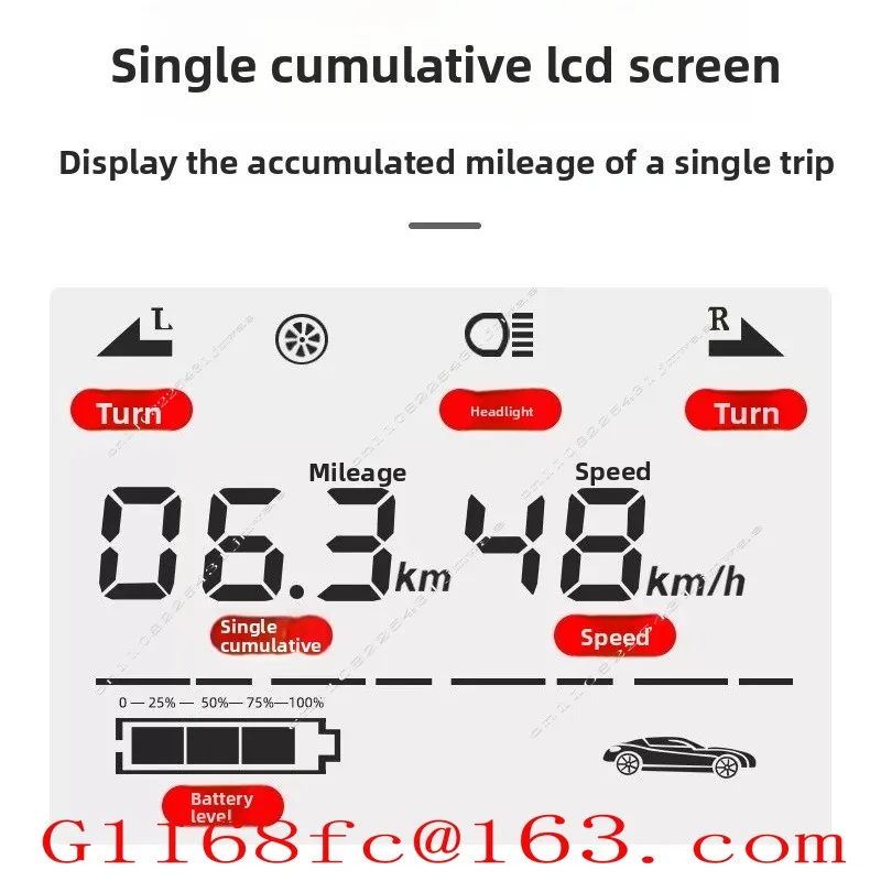 Electric Tricycle LCD Instrument Panel Voltage and Power Display Single Cumulative 48V60V72V Universal Accessories