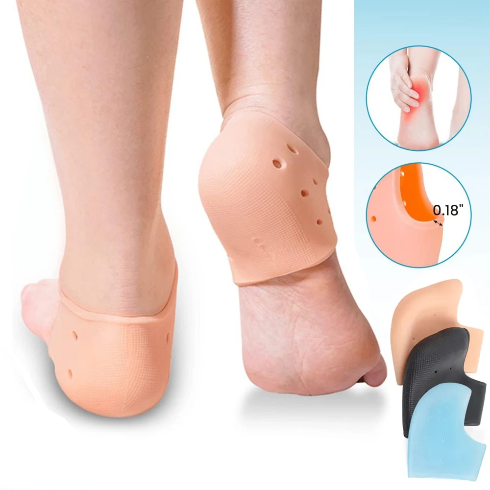 Fersenkissen für Fersensporn, rissiges Gel, Fersenschutz, Plantarfasziitis, Schmerzlinderung, Sehnenentzündung, Fußpflege, feuchtigkeitsspendende Ärmel