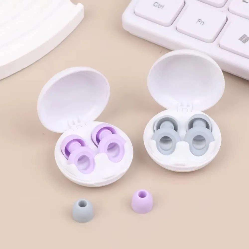 Decompression 1 Box Silicone Earplugs Noise Reduction Silicone Material Sleep Earplugs Insulation Noise Reduction Earplugs Study