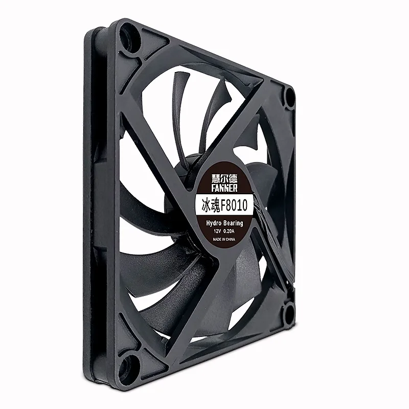Ultra Slim 80x80x10mm Cooling Case Fan Hydro 4Pin PWM Smart Fan Auto Speed Control Quiet High Airflow 8cm