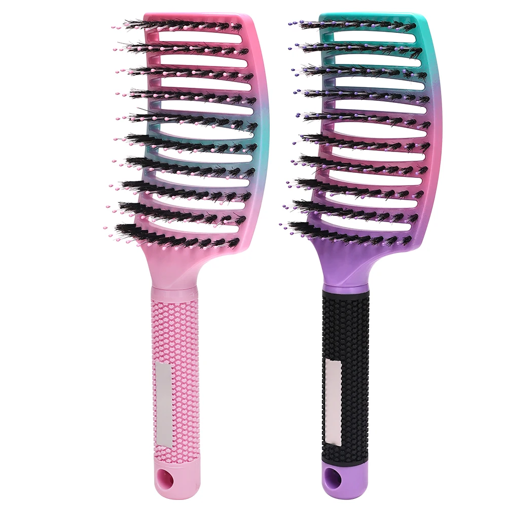 

Barber Massage Comb Barber Hair Brush Sideburns Wet Curly Hair Brush Hairy Big Bend Comb Fluffy Household Items Girl's Gift