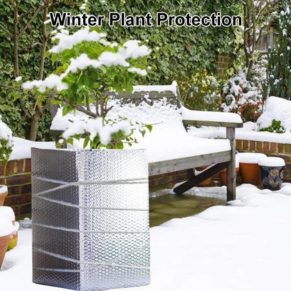 Aluminum Foil Bubble Insulation Film Double Sided Reflective for Winter Plant Frost Protection Outdoor Garden Use