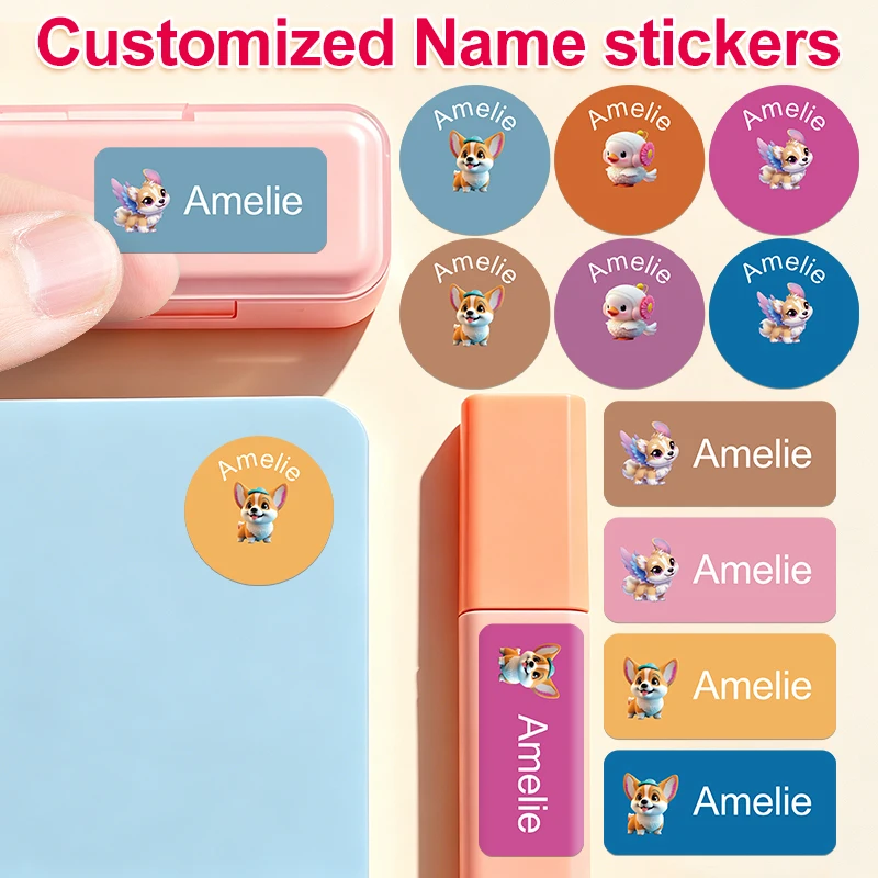Étiquettes de nom personnalisées - Étiquettes personnalisées pour boîtes de rangement, conception d'identification claire pour manuels scolaires, tasses et surfaces lisses