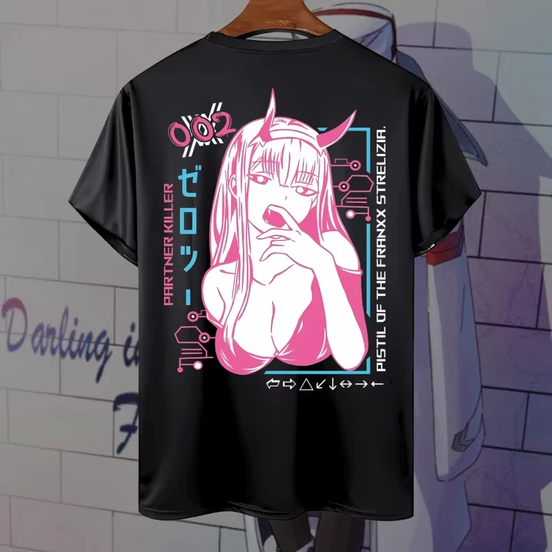 Anime ZERO TWO Katun Premium 24s - Tshirt Distro Darling In The Franxx Oversize Dewasa T-shirt