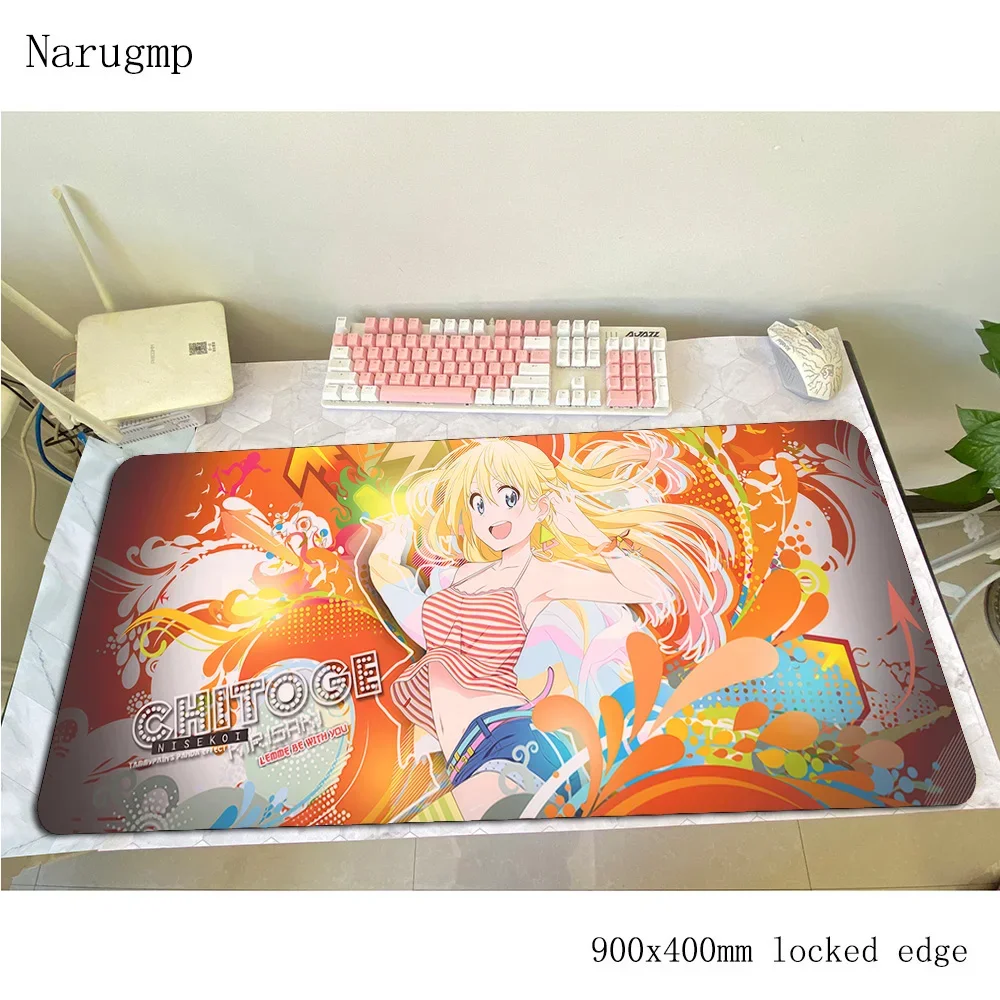 Коврик для мыши Nisekoi Indie Pop, компьютерный коврик 900x400x3 мм, игровой коврик для мыши, большой профессиональный коврик для мыши, клавиатура, игровой компьютерный геймерский стол
