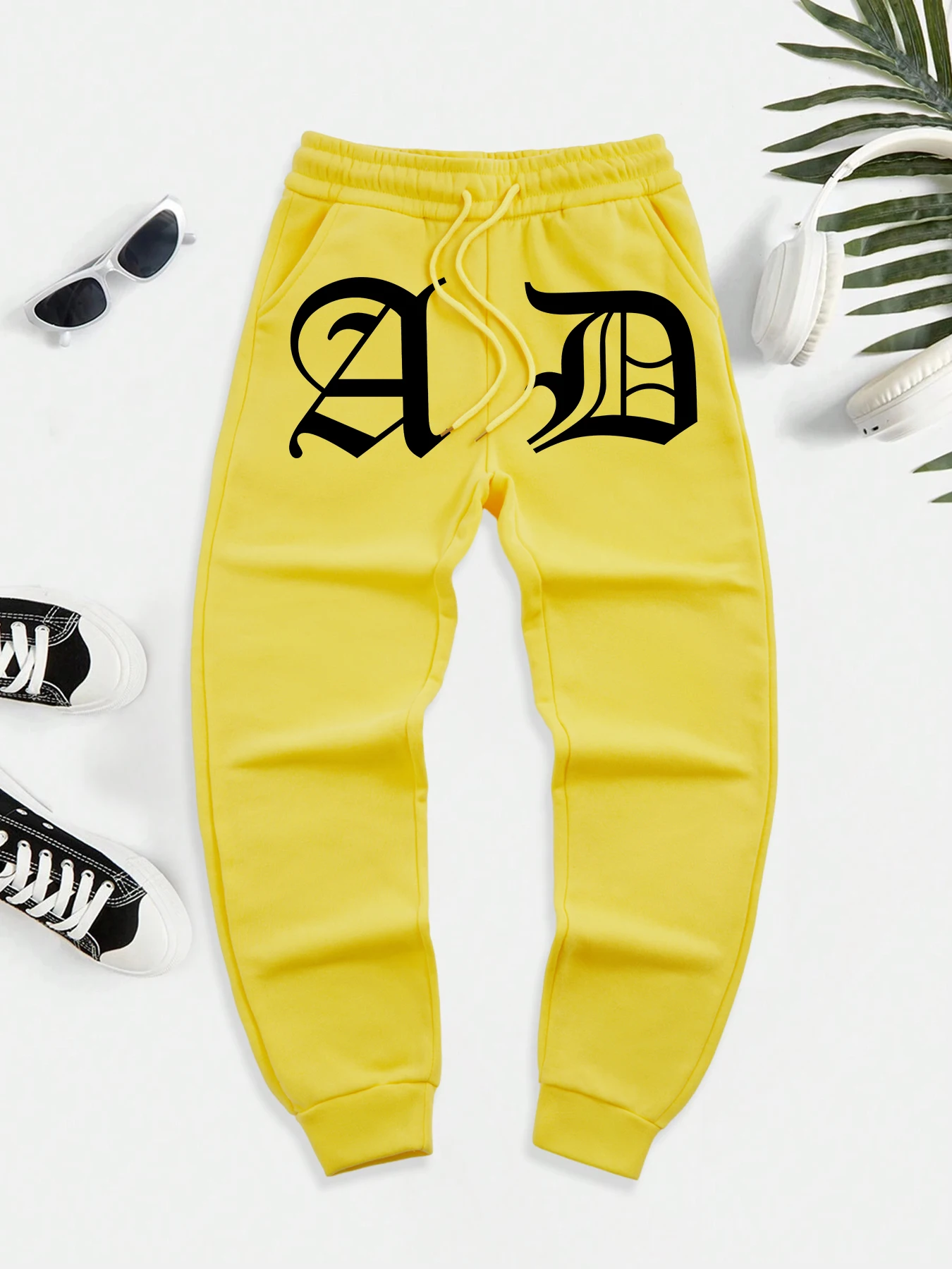 

Creative Letter A And D Pattern Trousers Mens Autumn Versatile Sweatpants High Street Basic Britches Warm Hip Hop Sportpants