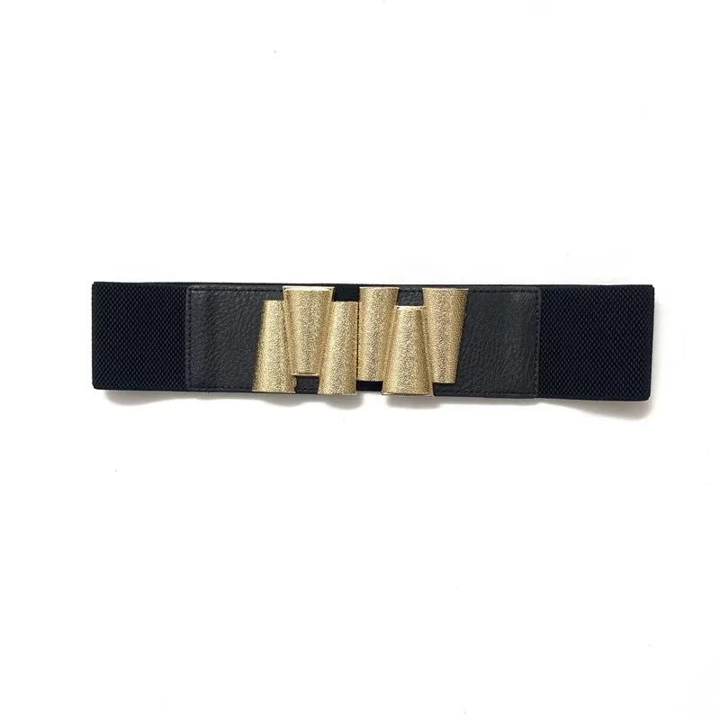 المرأة الذهب مشبك مطاطا مشد الإناث Cummerbund معطف حزام فستان Decration حزام عريض J1601
