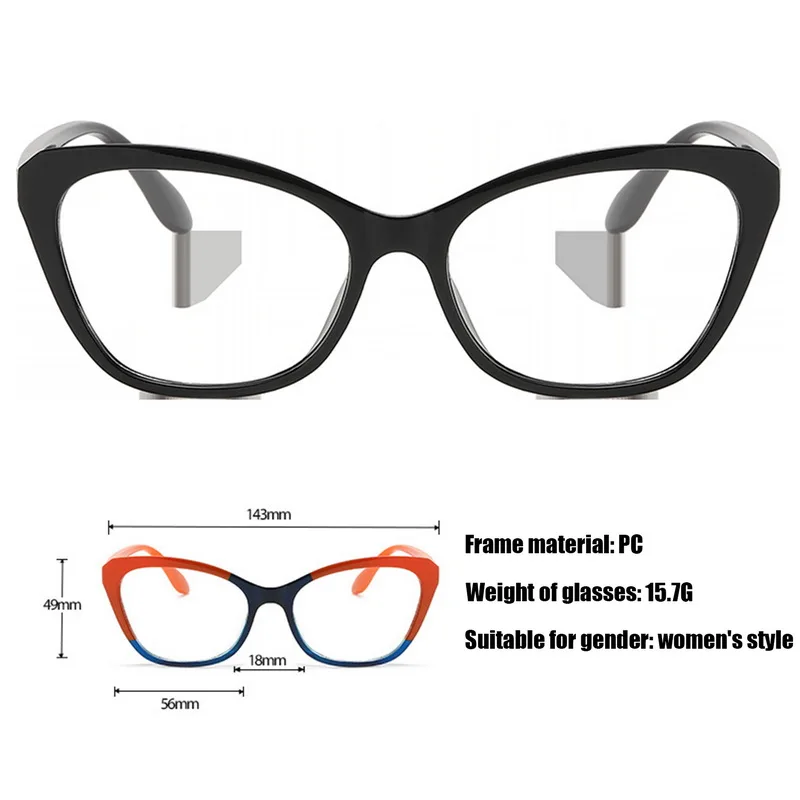 KLASSNUM-Lunettes anti-lumière bleue œil de chat pour femmes, transparentes, pour ordinateur, à grande monture, noires, imprimé léopard, nouvelle collection 2024