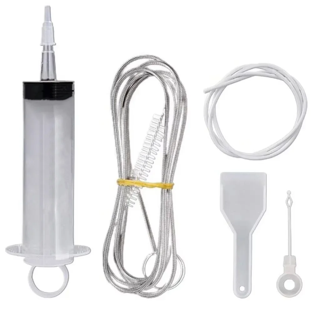 

5pcs Fridge Dredging Kit Flexible Refrigerator Scrub Brush Reusable Fridge Drain Hole Dredging Remover Cleaning Syringe Shovel