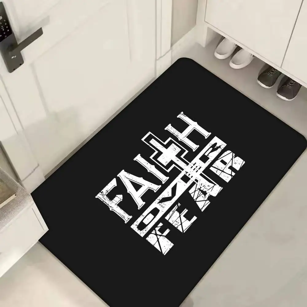 พรมเช็ดเท้าข้อพระคัมภีร์ ศิลปะศักดิ์สิทธิ์ ข้อความจากพระคัมภีร์  สำหรับคริสเตียน  ใช้ในบ้าน ห้องน้ำ  ดูดซับน้ำได้  กันลื่น  ของตกแต่งบ้าน