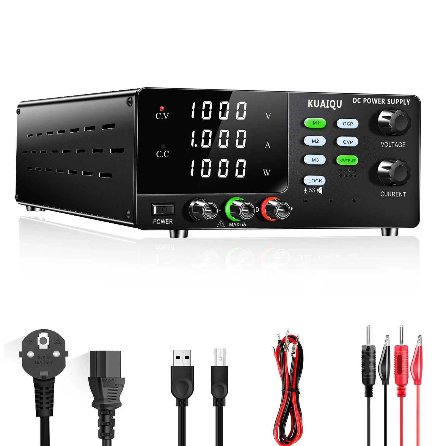 Wholesale Price KAUIQU R-SPS10001SR DC High Voltage Power Supply 1000V 1A Digital Adjustable Programmable Variable Power Supply
