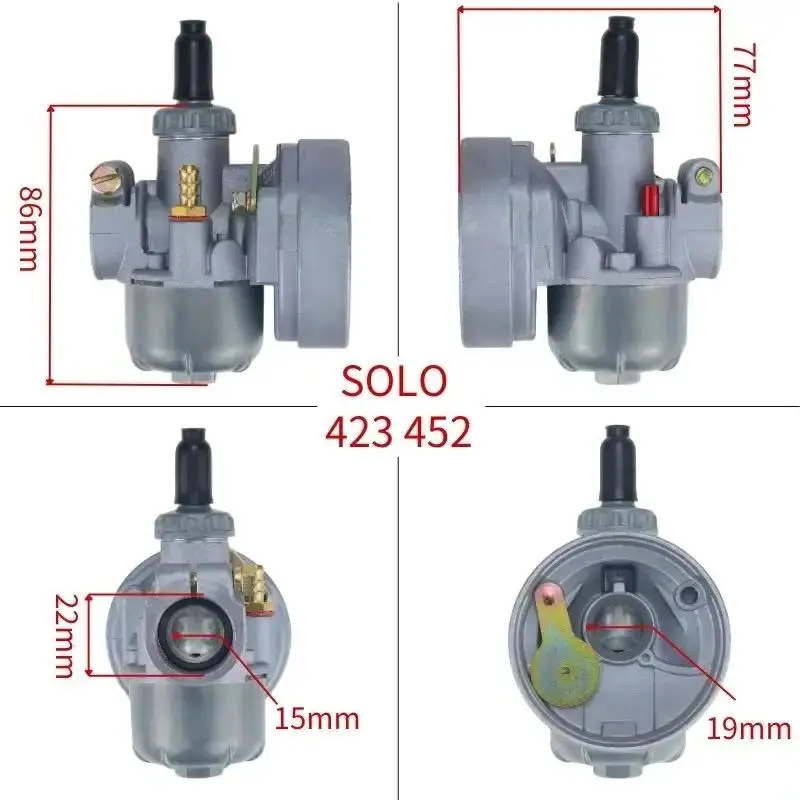 PZ15J دراجة نارية المكربن ل سولو 423 425 2 السكتة الدماغية محرك استبدال الدراجة البخاخ منفاخ Carb