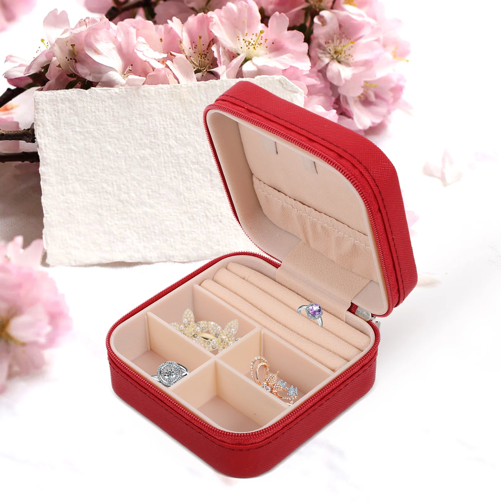 

Jewelry Box Small Travel Case for Circular Storage Organizer Jewellery Traveling