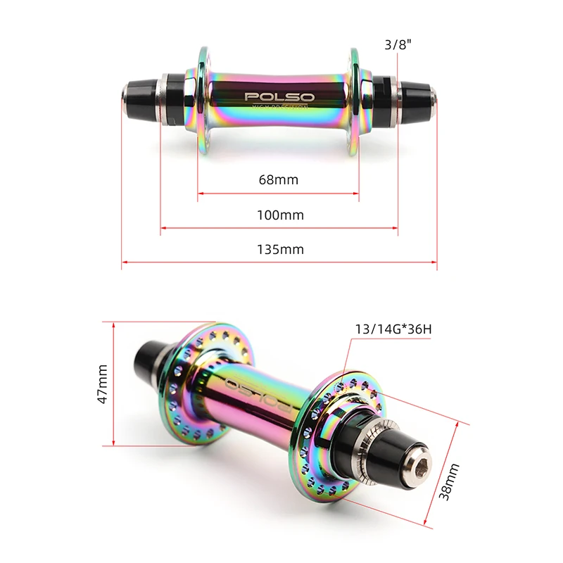 POLSO BMX Racing Hub 36 Holes Disc Brake 6 Pawls 120 Clicks Sealed Bearings BMX Hubs