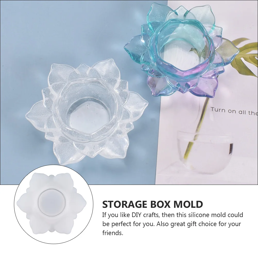 

Flower Storage Box Mold Silicone DIY Crafts Jewelry Container Epoxy Resin Tray Handmade Accessories Safe Flexible Easy Clean