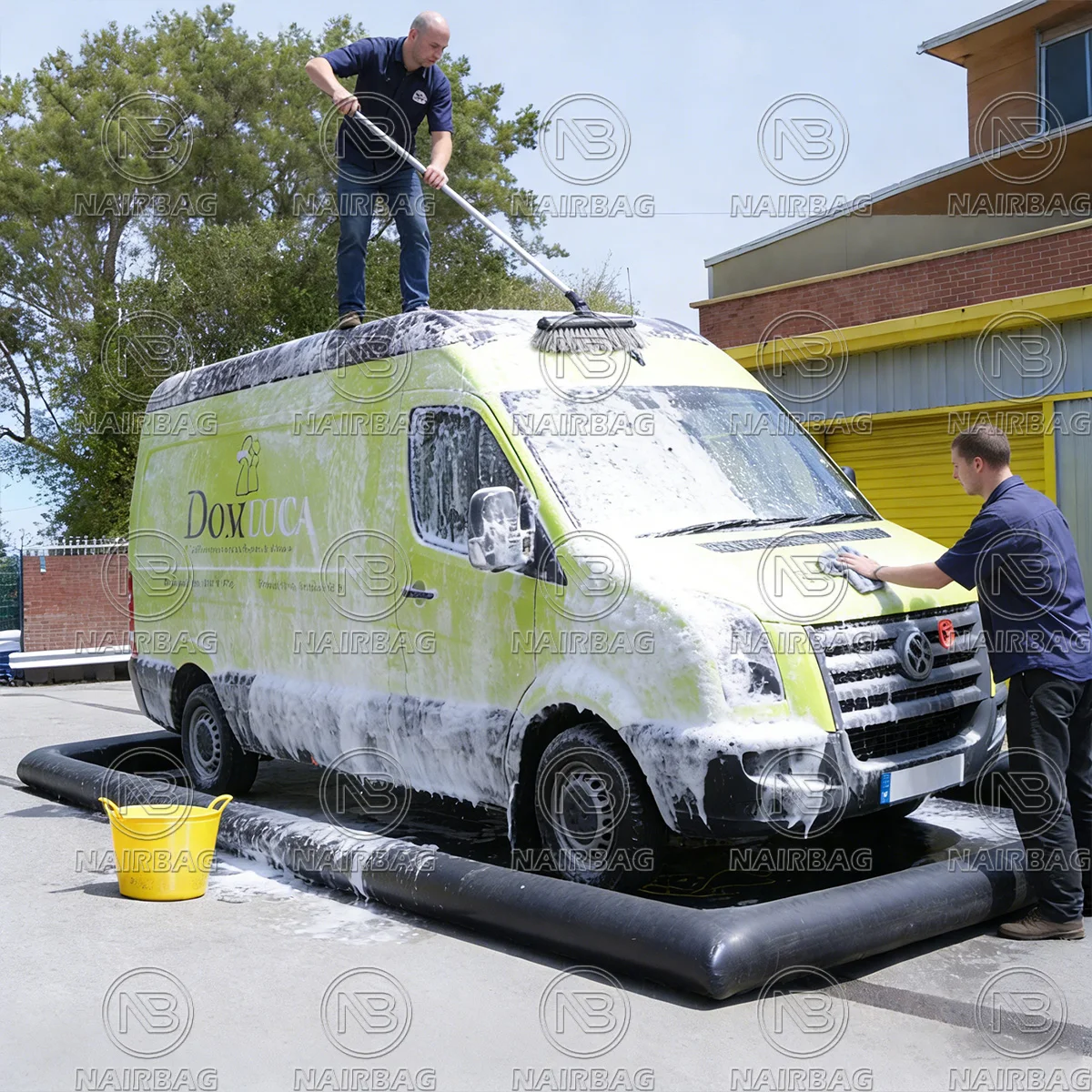 Aufblasbare Auto-Waschmatte für LKW, Tragbare Aufblasbare Reinigungsmatte für Fahrzeuge