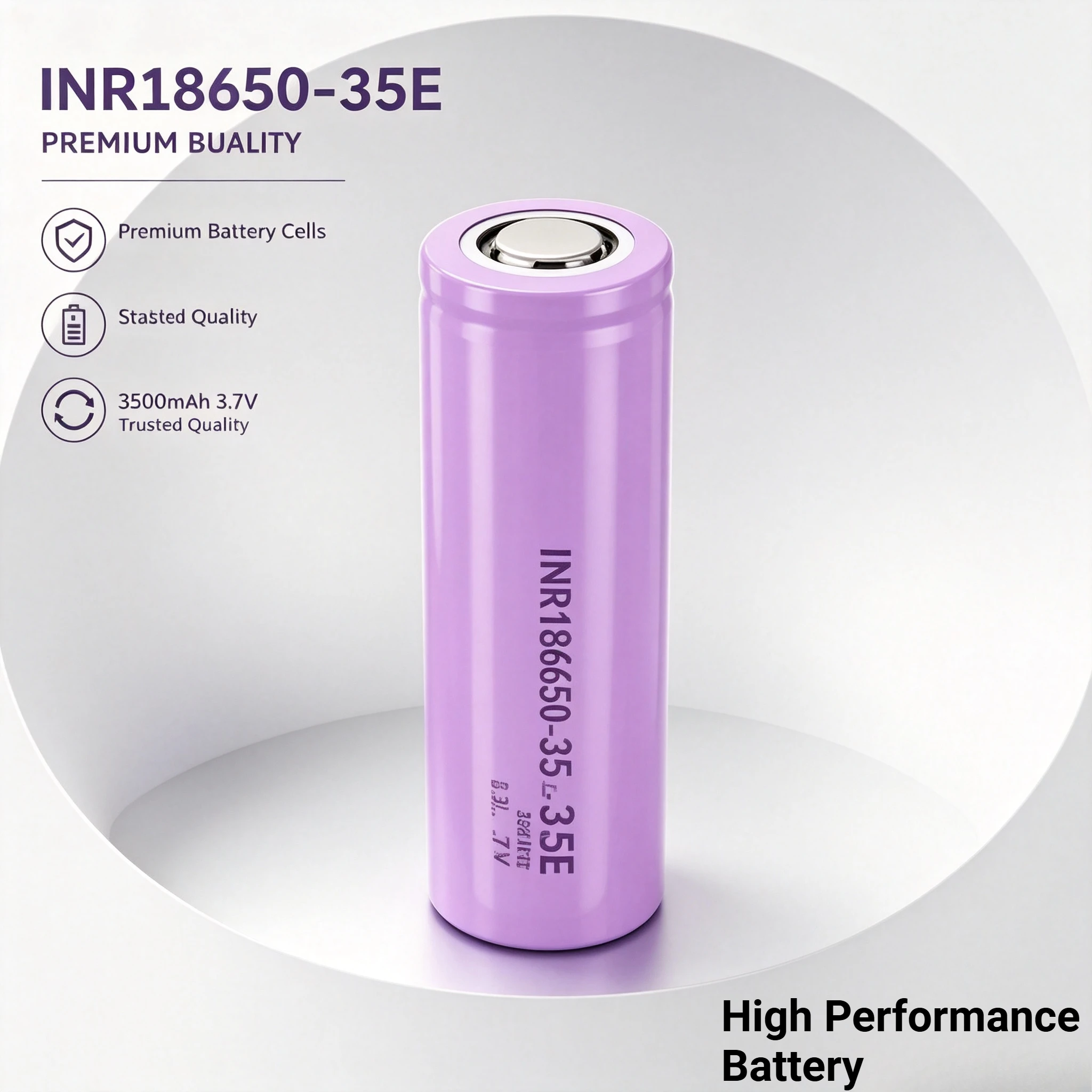 Ultra High Energy Density  INR18650-35E Cell 3.7V 3500mAh 20A Rechargeable Li-ion Battery Long Service Cycles For Small Gadgets
