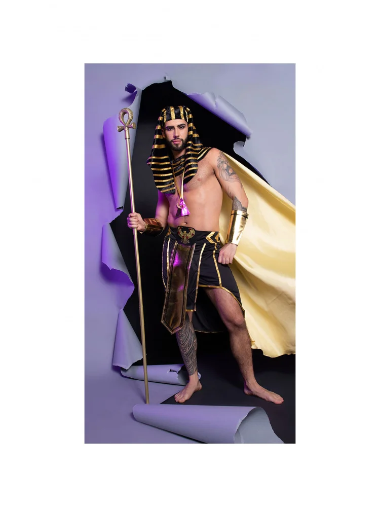 زي حفلات الهالوين، زي الفرعون الروماني القديم للرجال، ملابس أداء تنكرية، تنورة قطنية عالية الخصر للنساء #5