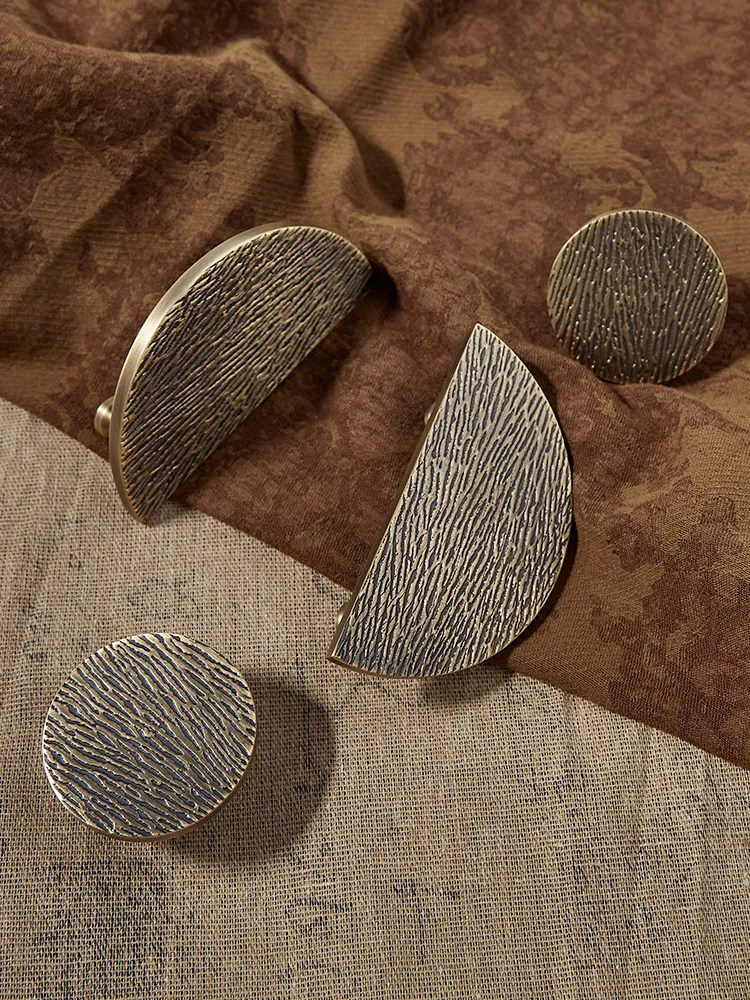 Antique Brass Round Semicircular Cabinet Knob Handle Desk Drawer Pulls Modern Knobs Furniture Hardware Kitchen