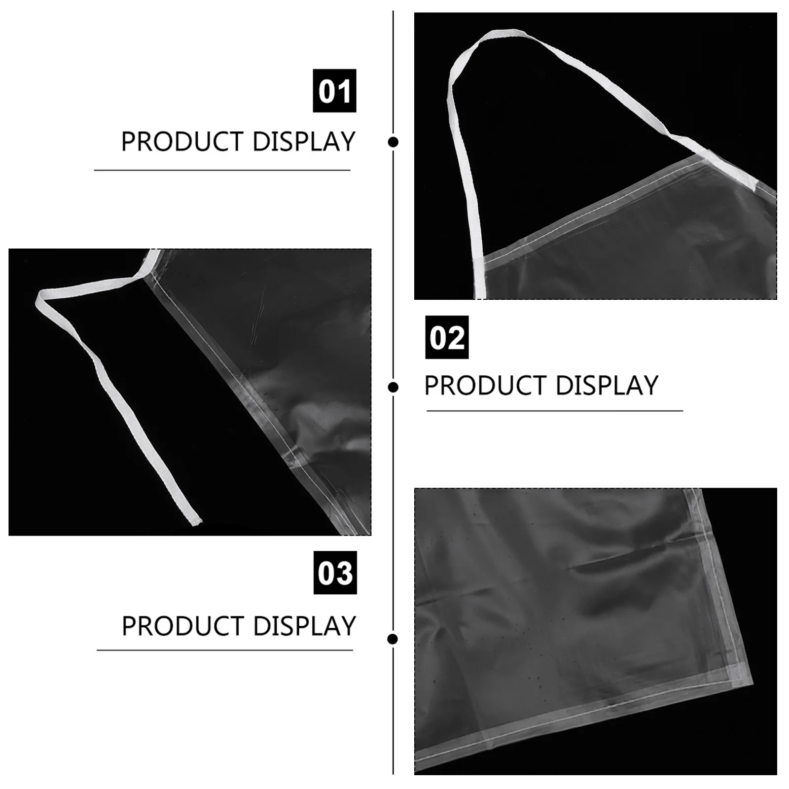 

3Pcs Transparent PVC Waterproof Apron Oilstain Resistant Kitchen Baking Cooking Gardening Home Hotel Bar Use