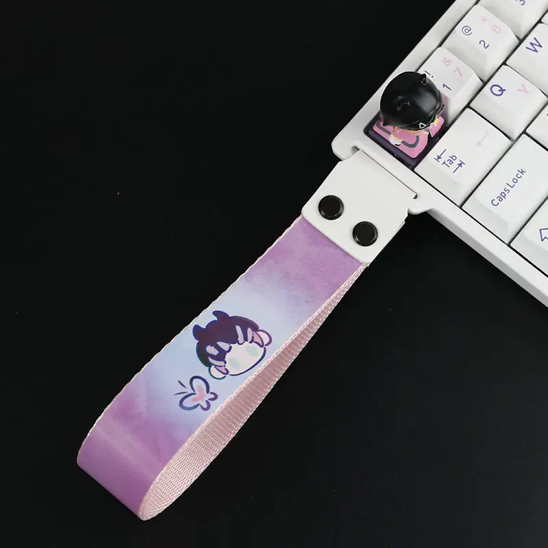 Valorant Anime Mechanical Keyboard Decor Ribbon Lanyard For Wooting Atk68 Drunkdeer Custom Gaming Cute Accessories Diy